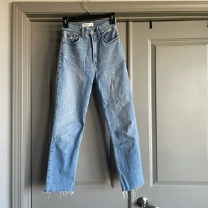 Light Wash Abercrombie and Fitch Ankle Straight Ultra High Rise